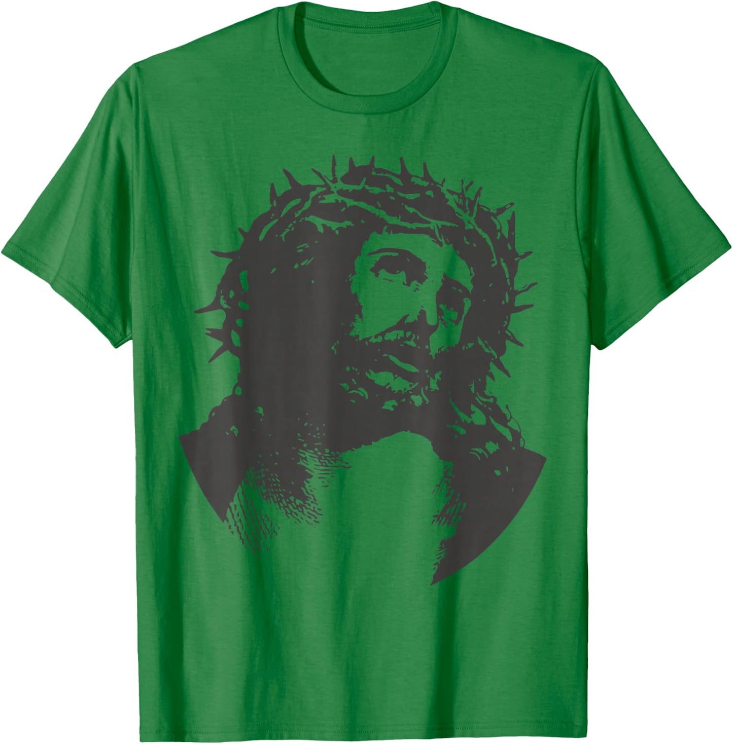 Jesus Christ Crucifix Crucified Easter Crown Thorns Catholic T-Shirt - T-Shirt | Irish Green