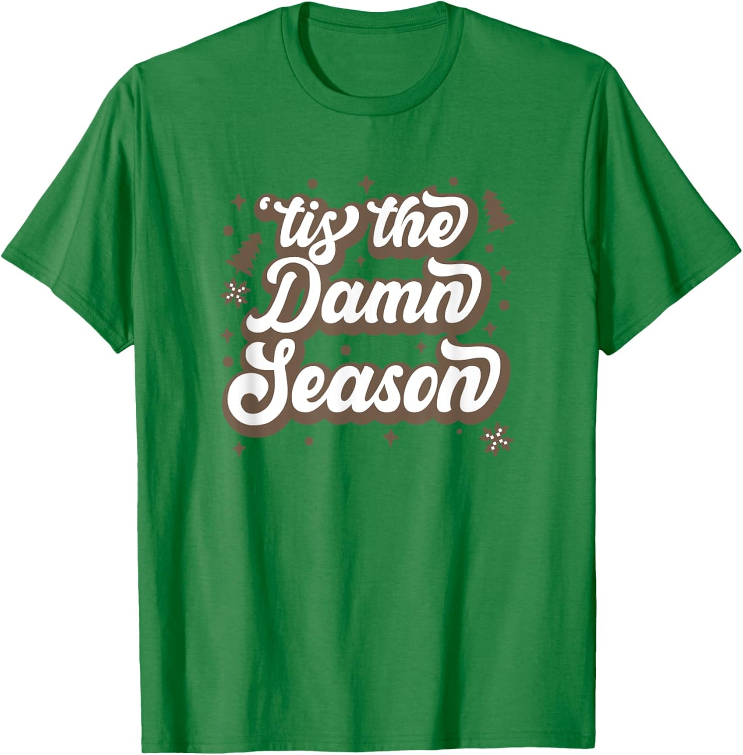 Tis the Damn Season Preppy Football Christmas College Girl T-Shirt - T-Shirt | Irish Green