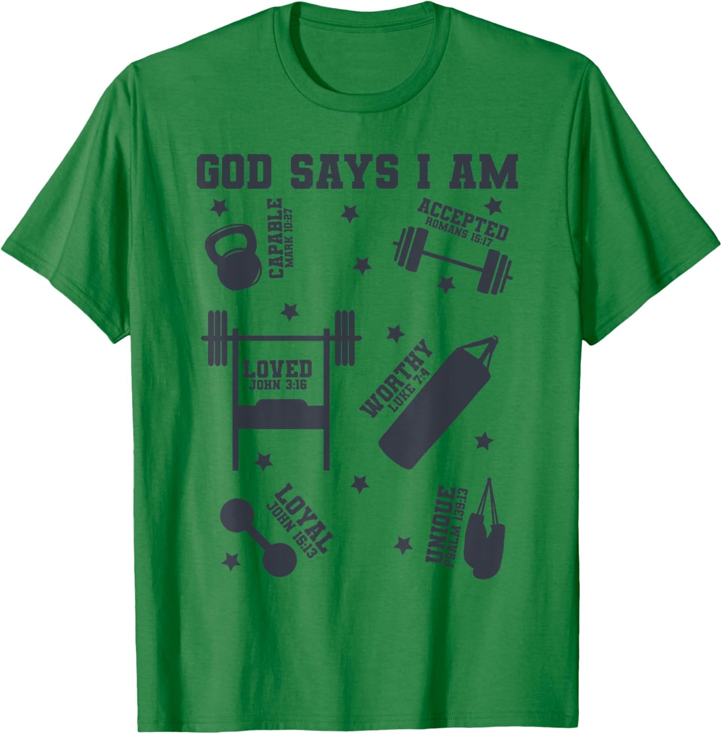 God Says I Am Gym Lover Men Women Christian T-Shirt - T-Shirt | Irish Green