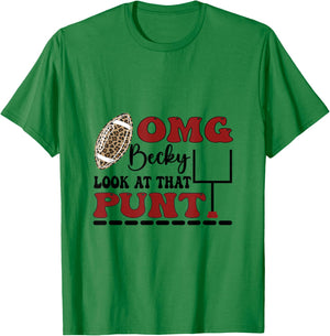 Omg Becky Look At That Punt Funny For American Football T-Shirt - T-Shirt | Irish Green