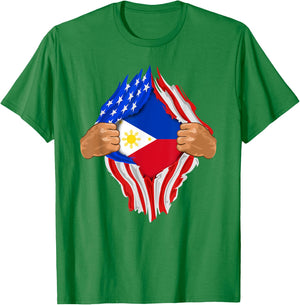 Filipino Blood Inside Me | The Philippines Flag Gift T-Shirt - T-Shirt | Irish Green