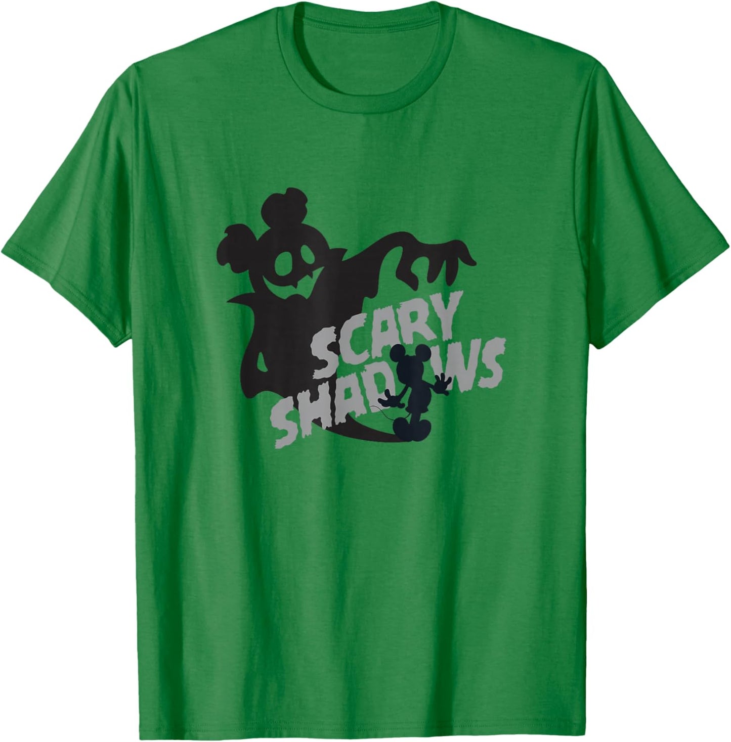 Disney Mickey and Friends Halloween Scary Shadows Silhouette T-Shirt - T-Shirt | Irish Green