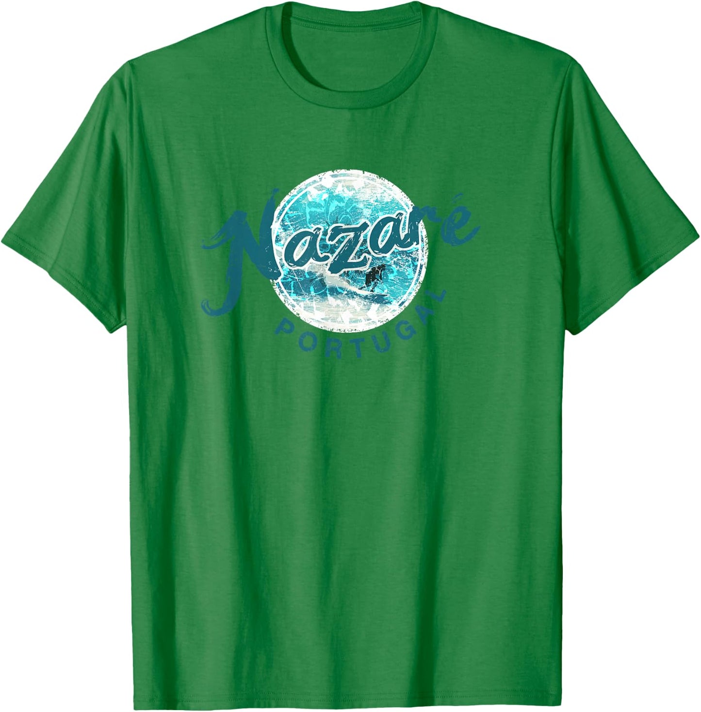 Nazare Portugal Vintage Surfing T-Shirt - T-Shirt | Irish Green