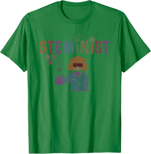 Retro STEMINIST Technology Science STEM Women Engineer T-Shirt - T-Shirt | Irish Green