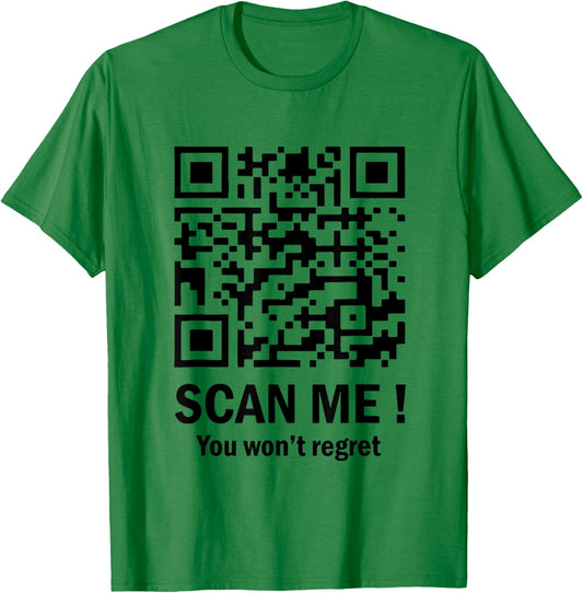 Scan Me You Won't Regret It Funny QR Trump Dance Code T-Shirt - T-Shirt | Irish Green
