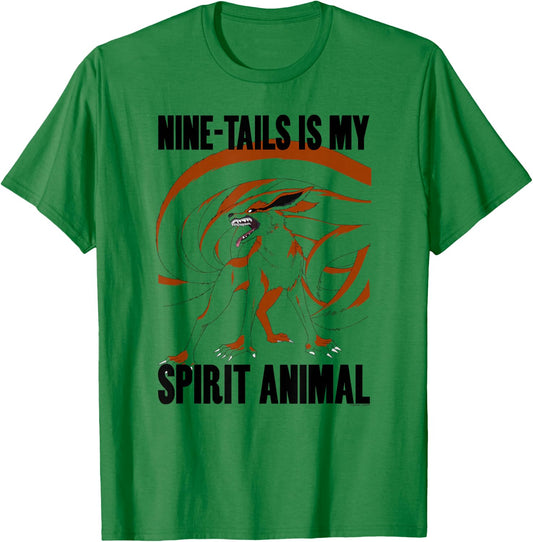 Naruto Shippuden Nine-Tails Is My Spirit Animal T-Shirt - T-Shirt | Irish Green
