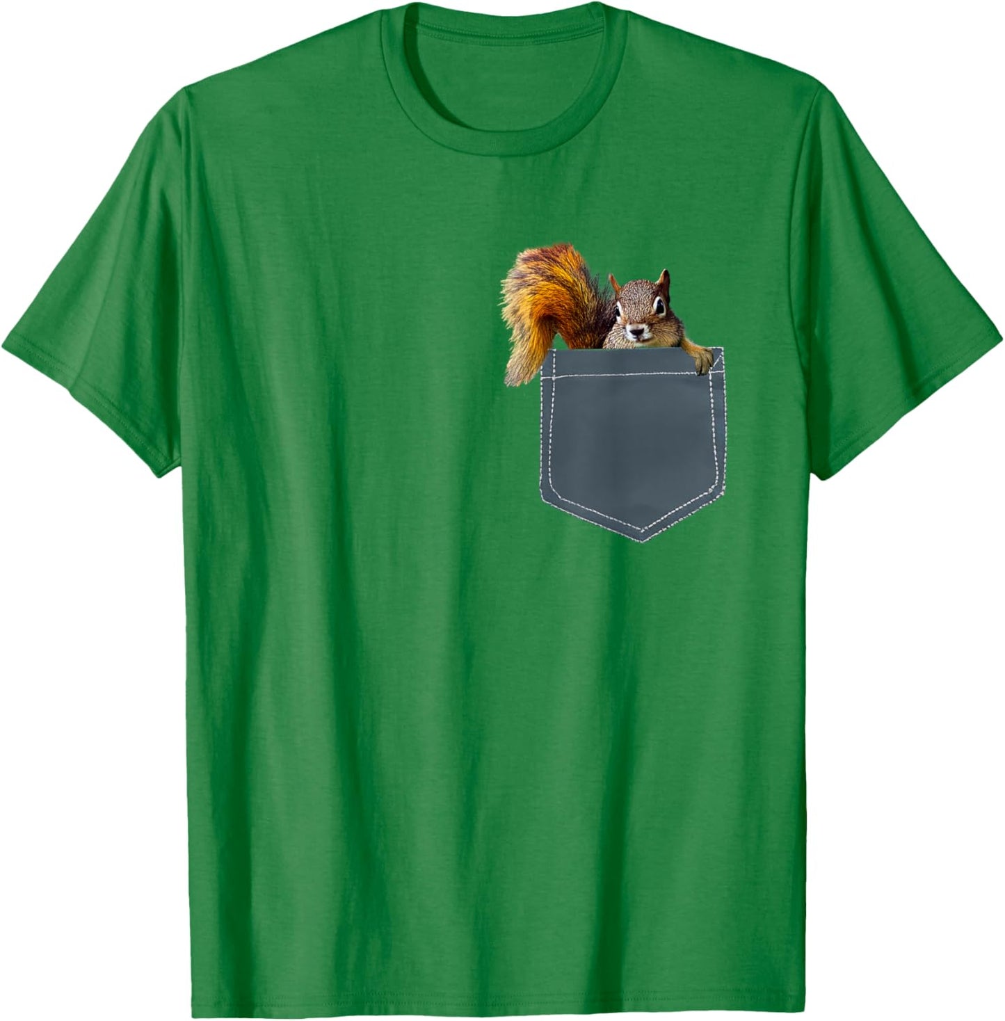 Cute Squirrel in Pocket Shirt , Women, Kids T-Shirt - T-Shirt | Irish Green