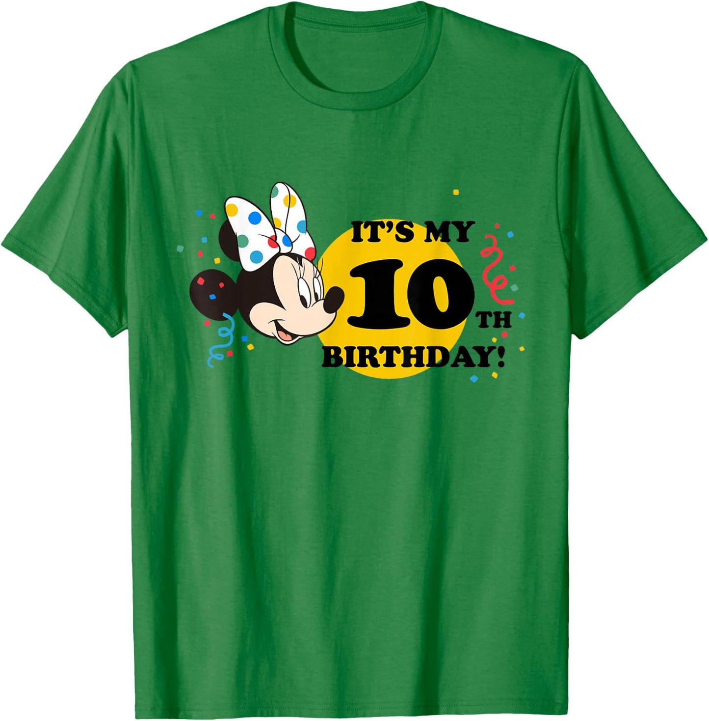 Disney Minnie Mouse 10th Birthday T-Shirt - T-Shirt | Irish Green