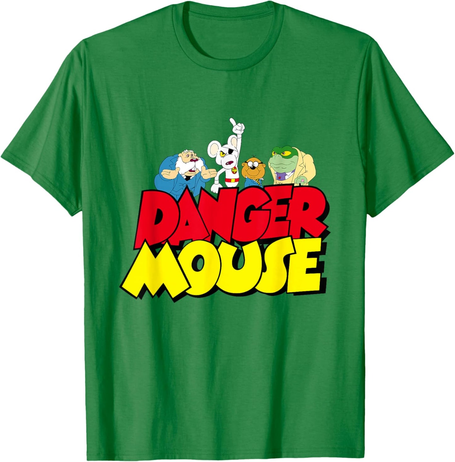 Danger Mouse Logo With Characters T-Shirt - T-Shirt | Irish Green