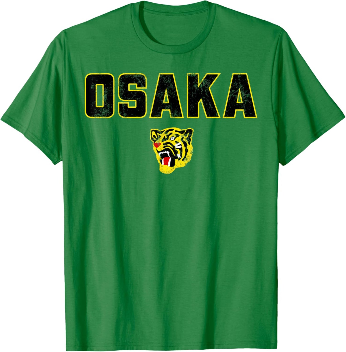 Osaka Tigers Vintage Japanese Baseball (Black) T-Shirt - T-Shirt | Irish Green