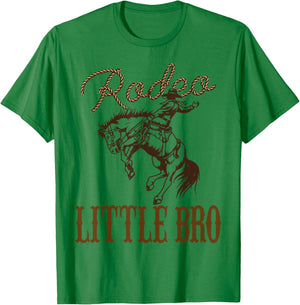 Little Bro Birthday Cowboy Cowgirl Western Rodeo Brother T-Shirt - T-Shirt | Irish Green