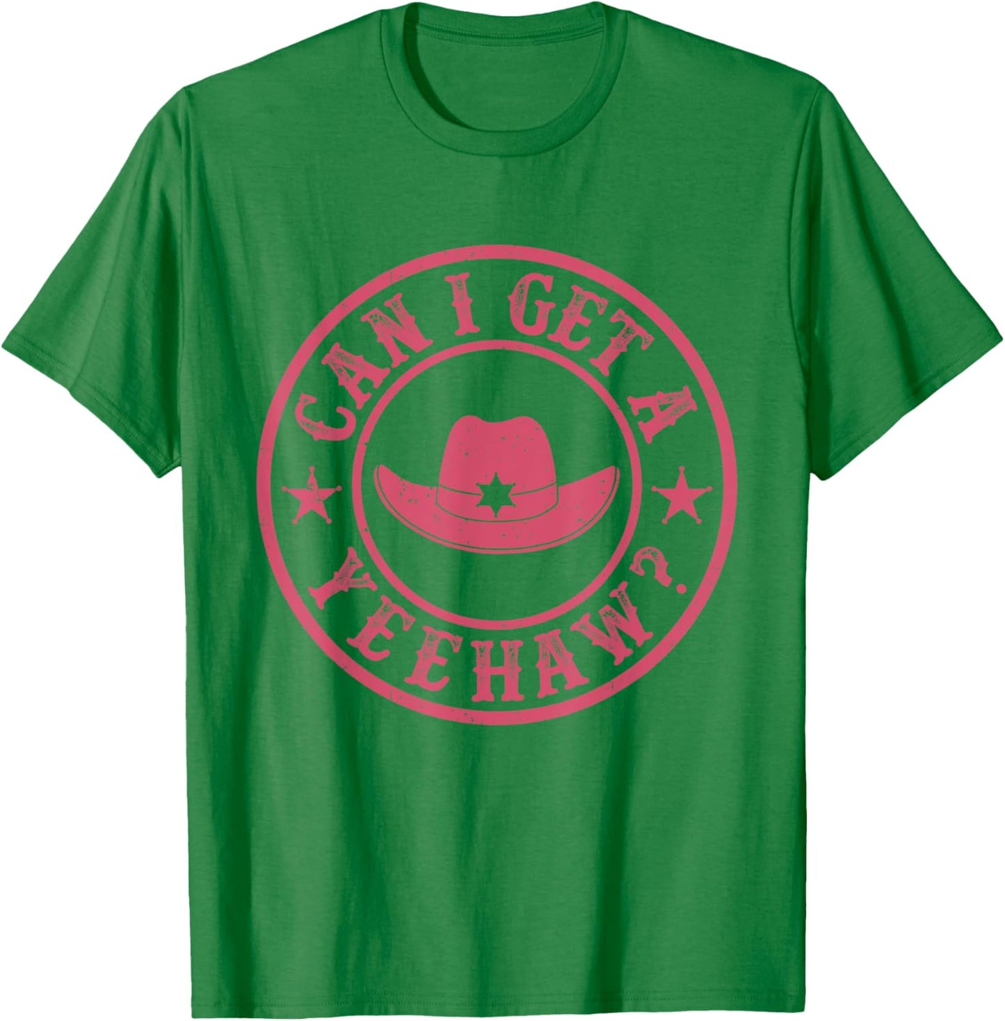 Vintage Can I Get A Yeehaw Cowboy Hat Western Country Music T-Shirt - T-Shirt | Irish Green