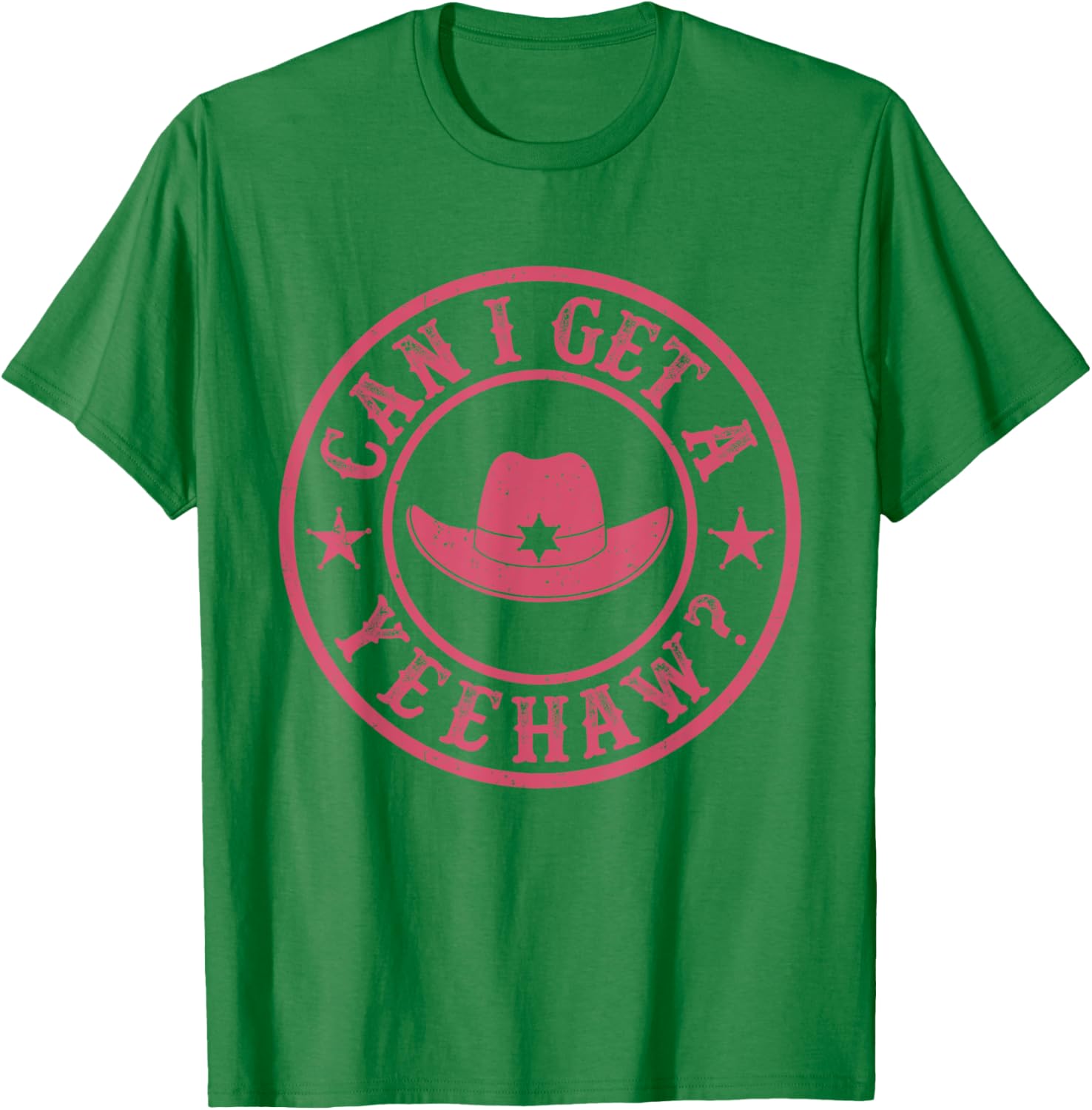 Vintage Can I Get A Yeehaw Cowboy Hat Western Country Music T-Shirt - T-Shirt | Irish Green
