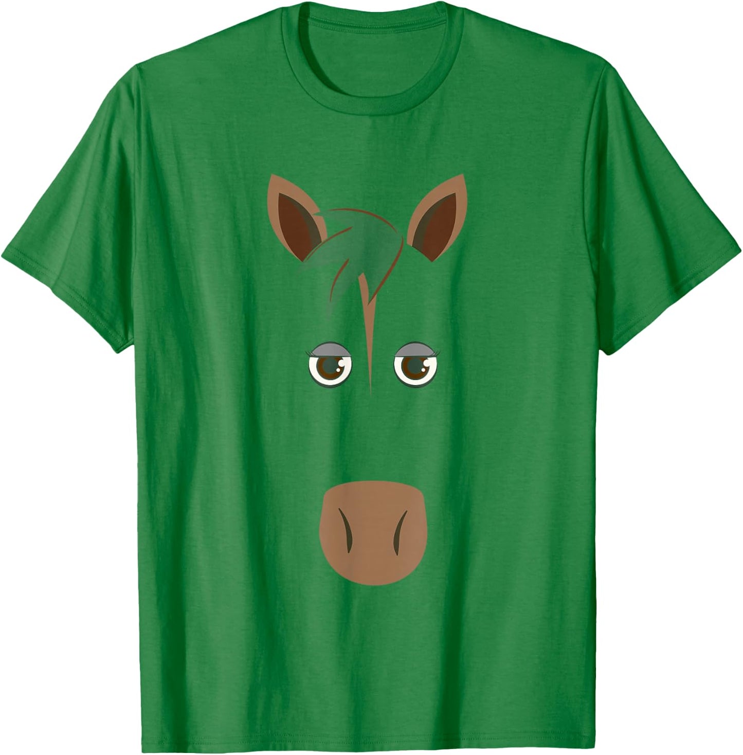 Funny Horse Face , Halloween Face Costume T-Shirt - T-Shirt | Irish Green