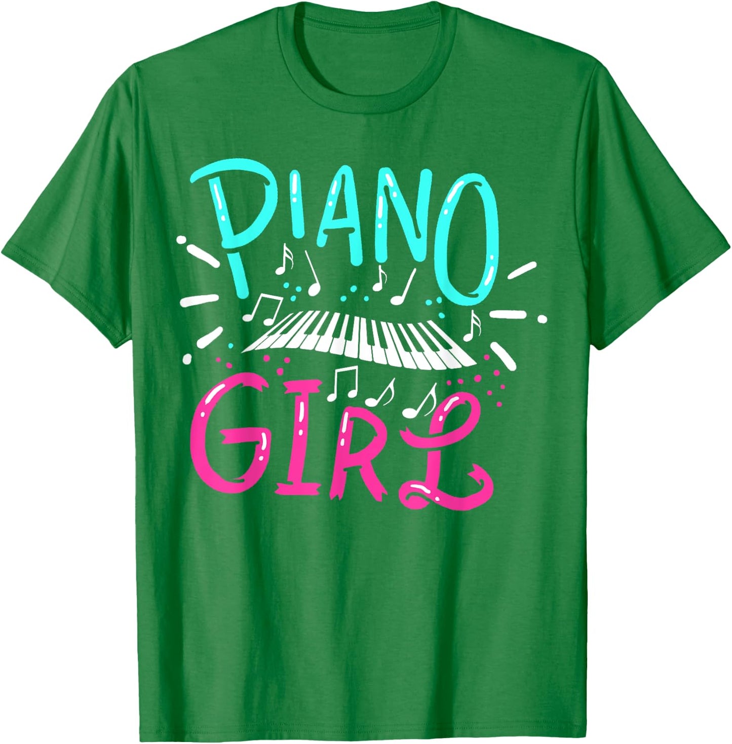 Piano Girl Pianist Music Notes Gift T-Shirt - T-Shirt | Irish Green