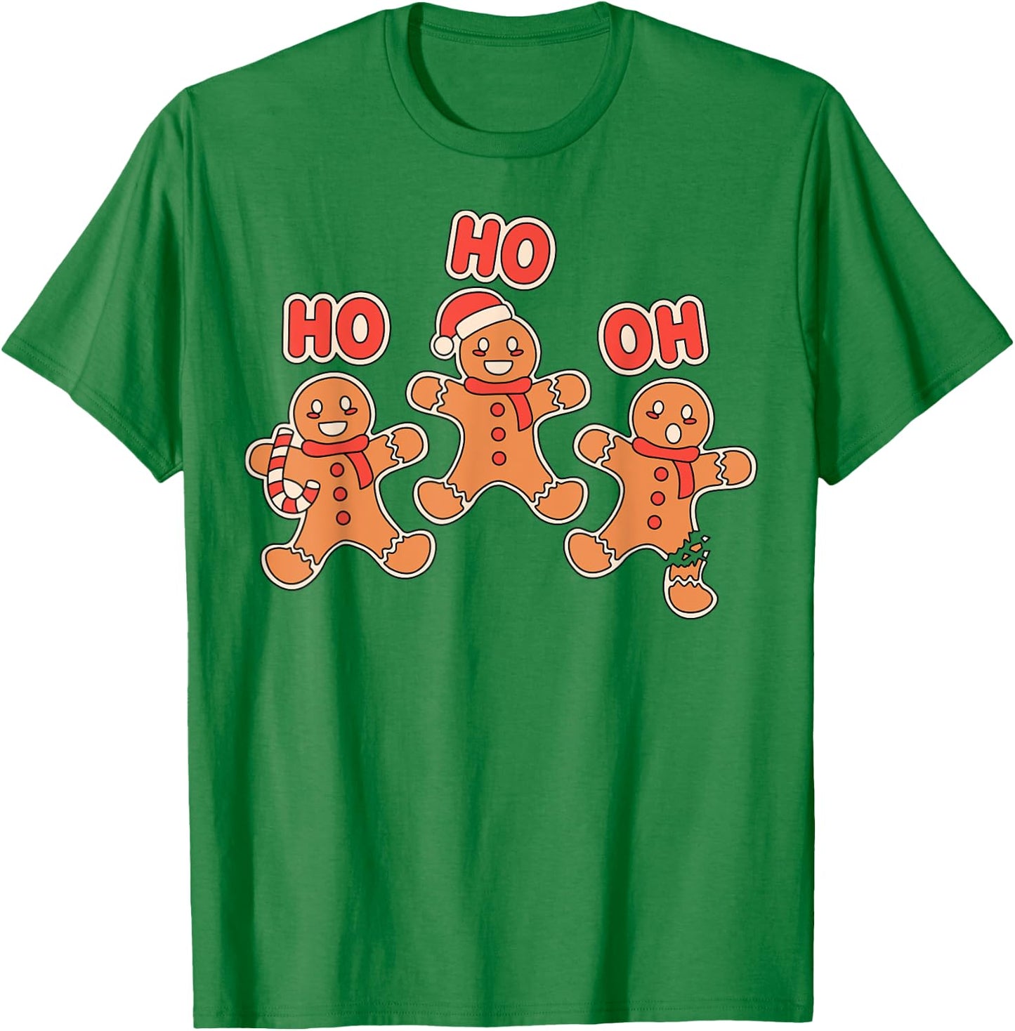 Ho Ho Oh Snap Gingerbread Man Broken Leg Christmas Shirt T-Shirt - T-Shirt | Irish Green