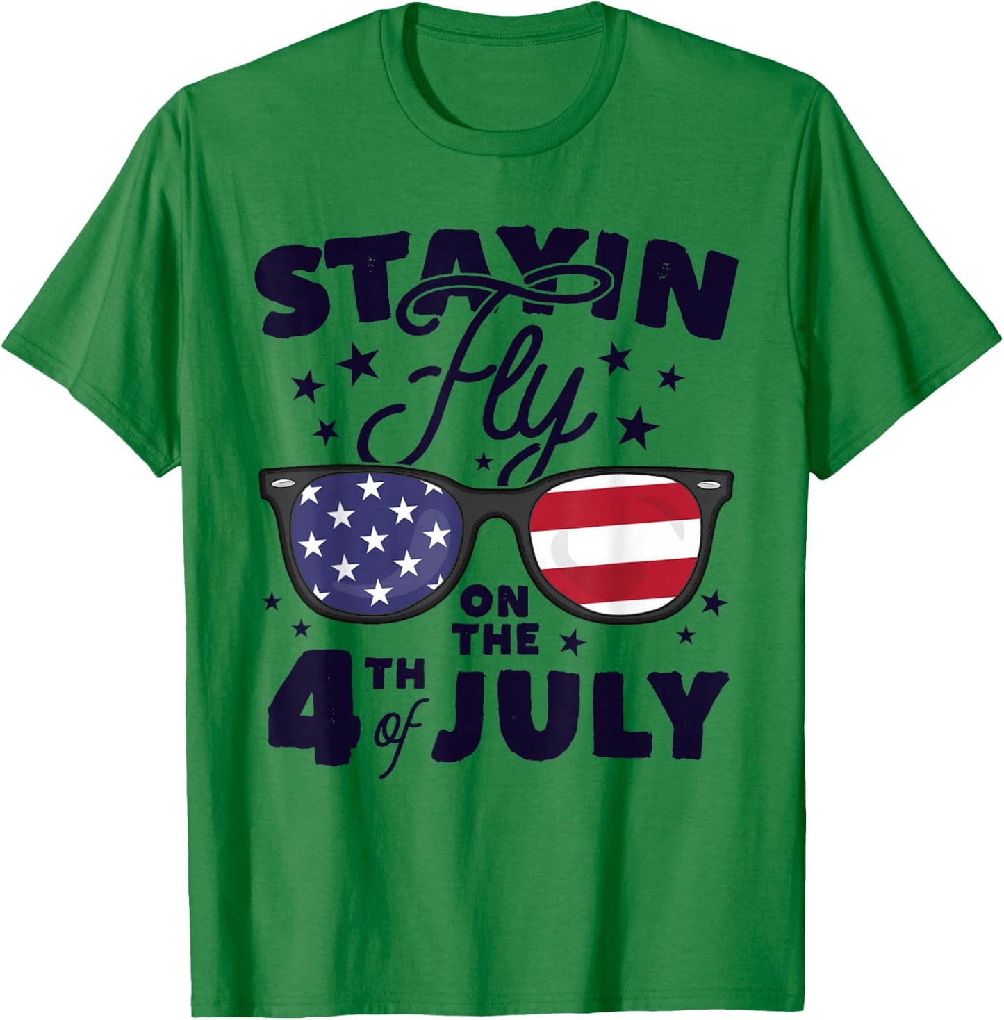 Staying Fly On The 4th of July Kids Sunglasses Patriotic T-Shirt - T-Shirt | Irish Green