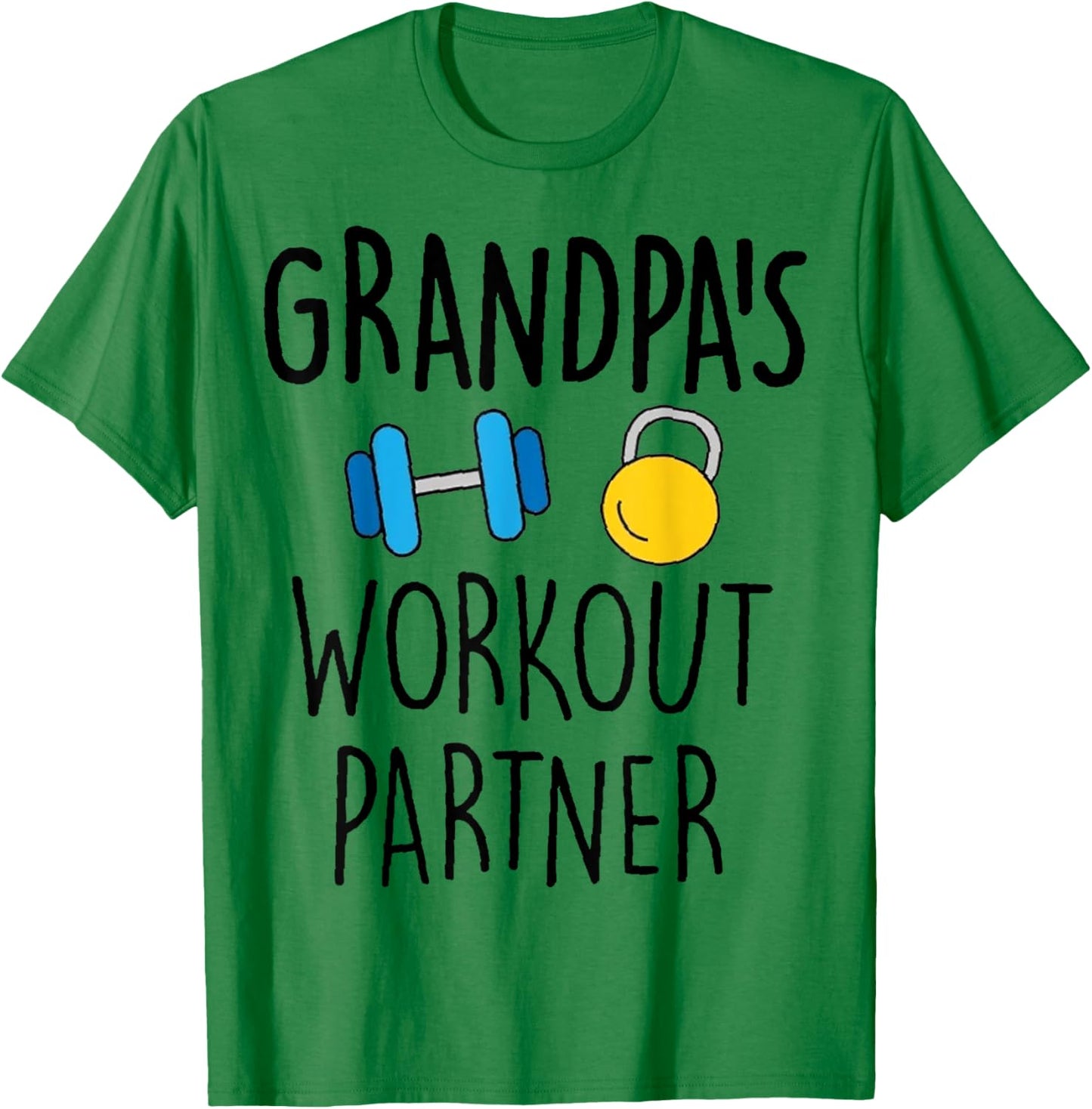 Grandpa's Workout Partner Gym Baby Funny T-Shirt - T-Shirt | Irish Green