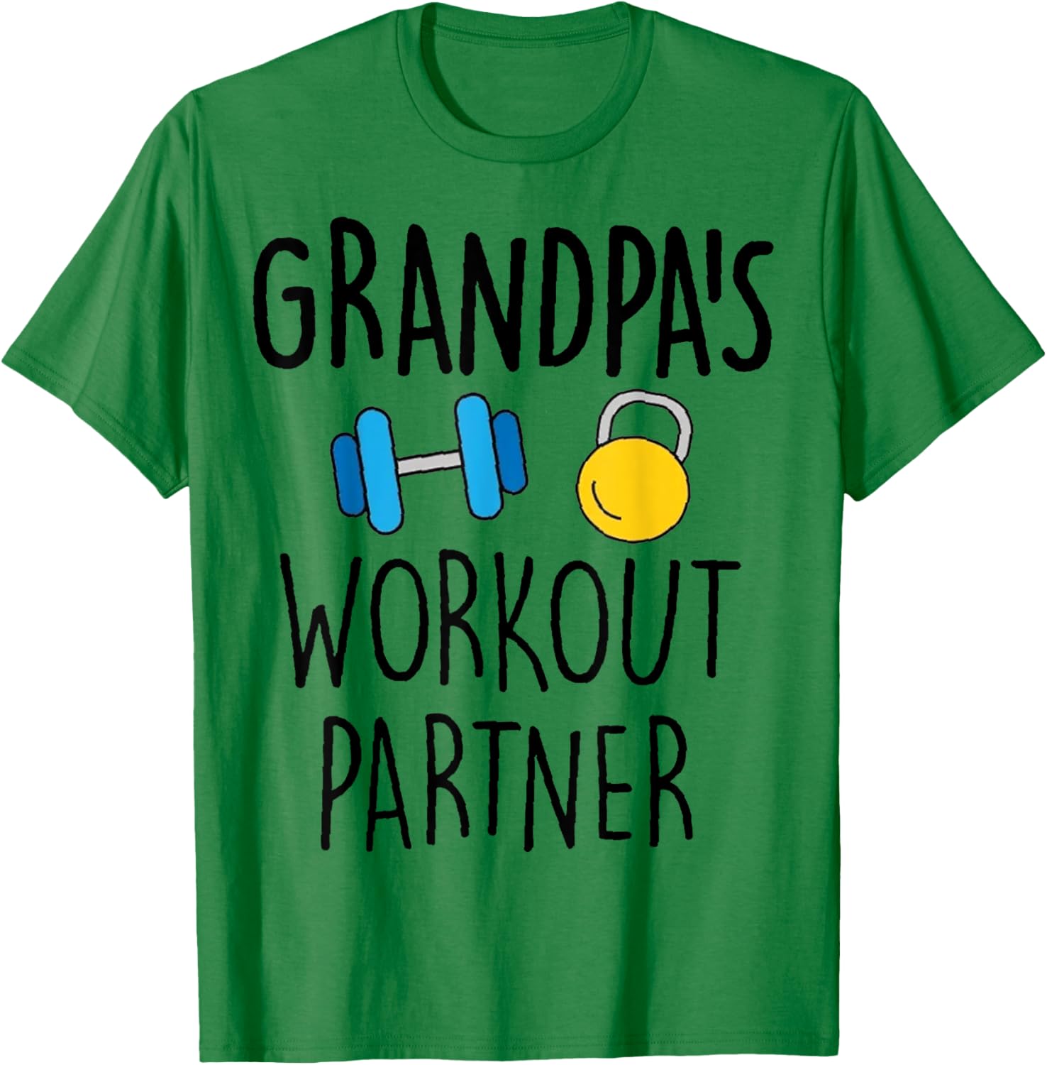 Grandpa's Workout Partner Gym Baby Funny T-Shirt - T-Shirt | Irish Green