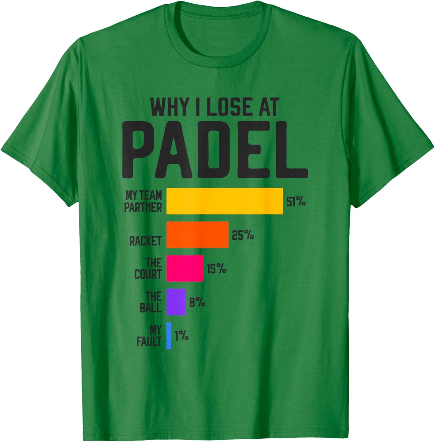 Why I Lose at Padel Tennis Funny Excuses T-Shirt - T-Shirt | Irish Green