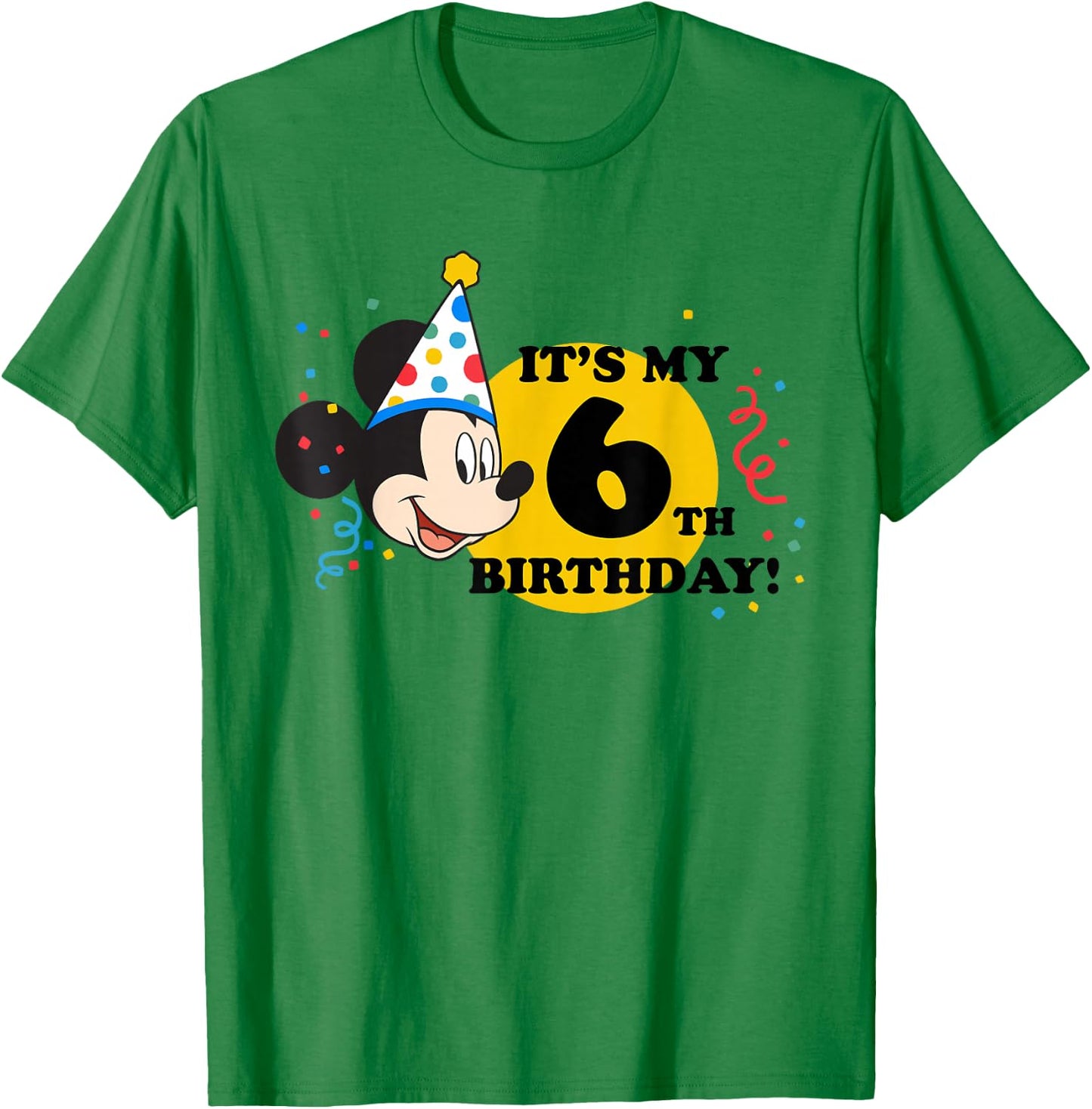 Disney Mickey Mouse 6th Birthday T-Shirt - T-Shirt | Irish Green