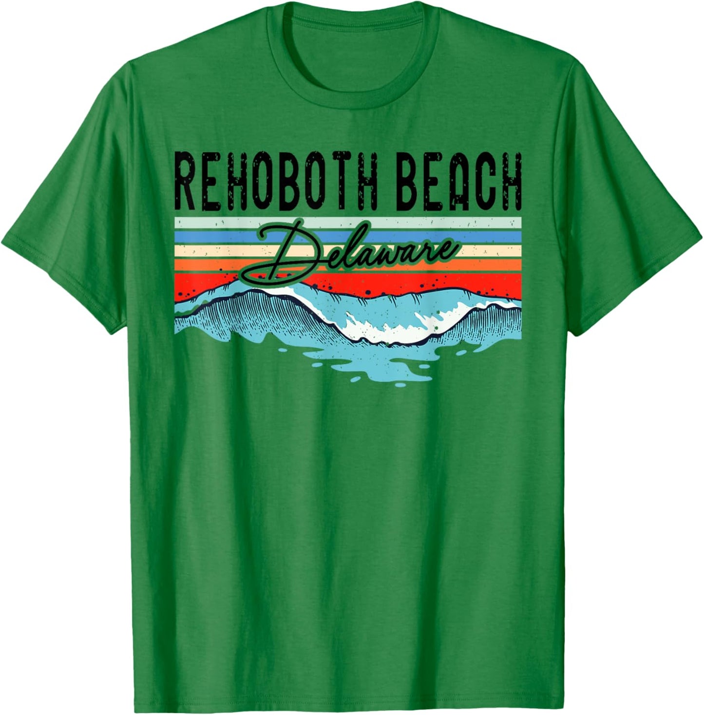 Retro Rehoboth Beach Delaware Surfer Surfboarder Women Kids T-Shirt - T-Shirt | Irish Green