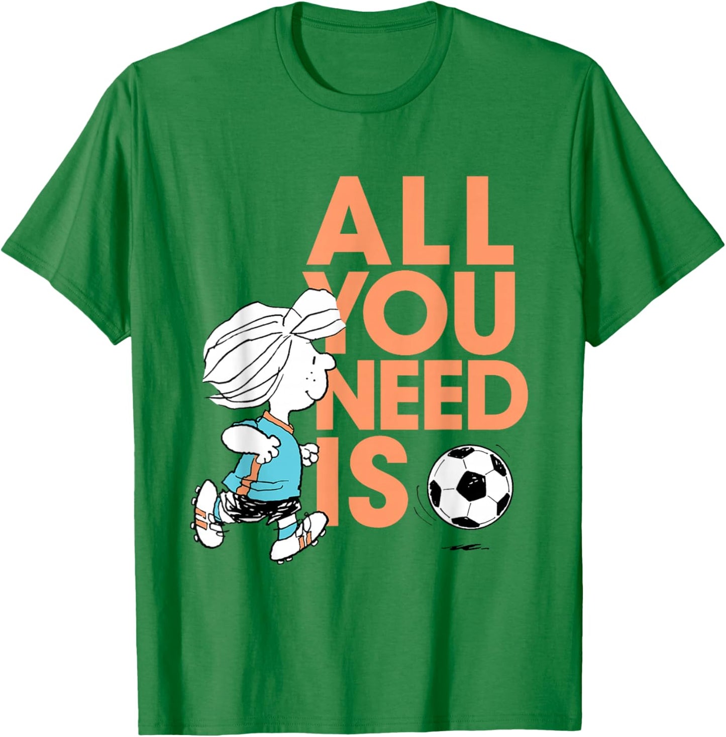 Peanuts Football Peppermint Patty All You Need Is Football T-Shirt - T-Shirt | Irish Green
