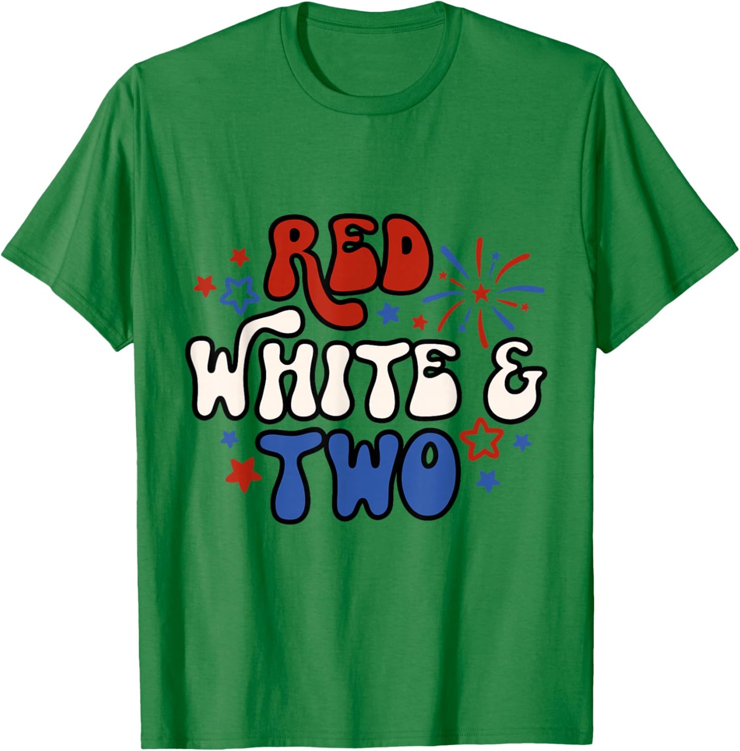 Kids Red White & Two 2nd Birthday 4th Of July T-Shirt - T-Shirt | Irish Green