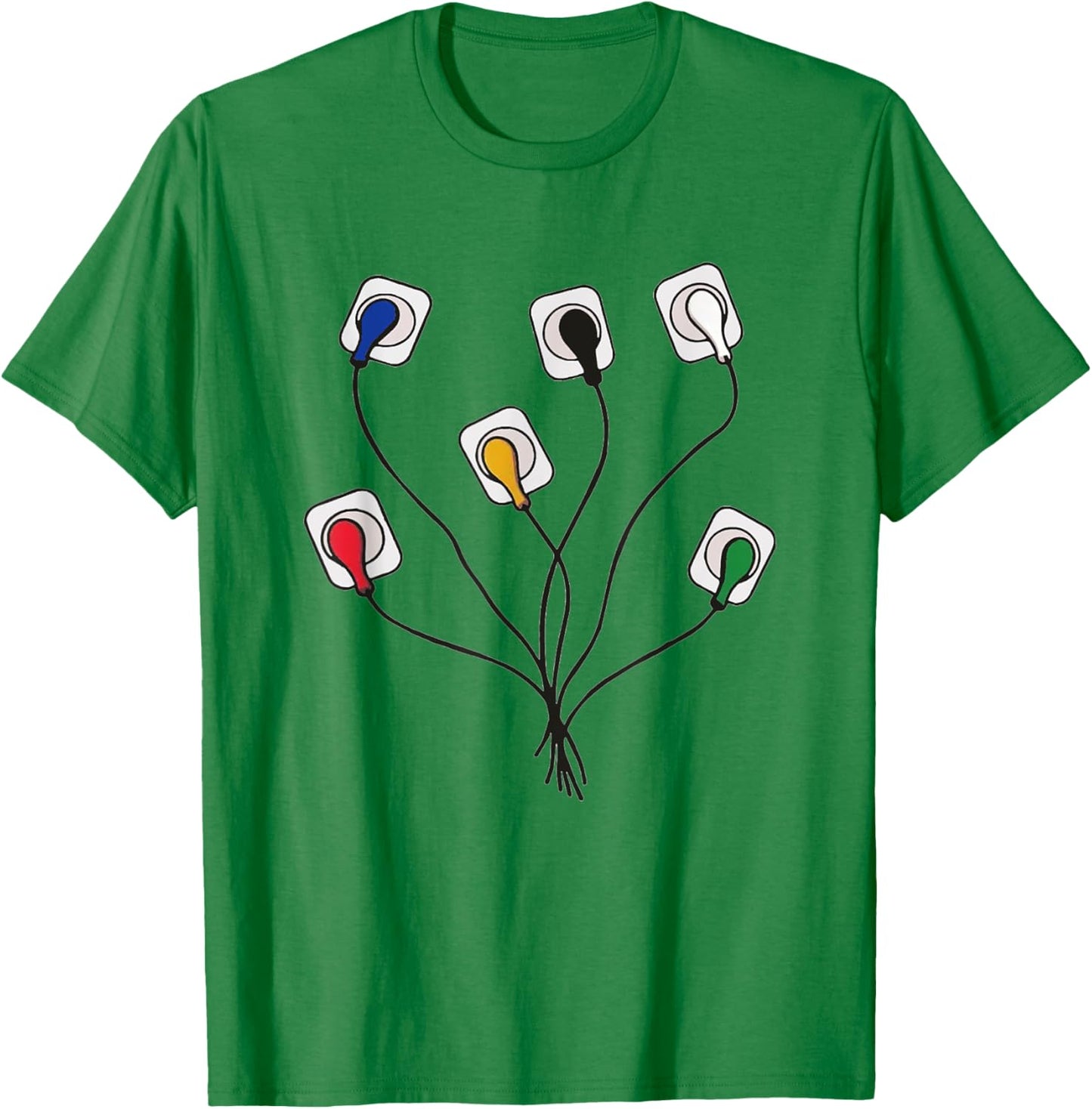EKG Leads Cheat Sheet Nursing ECG ICU Telemetry Tech RN ER T-Shirt - T-Shirt | Irish Green