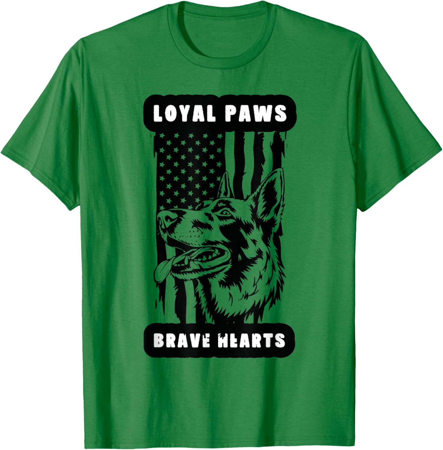 K9 Veteran Military Working Dog USA US Flag K9 Veterans Day T-Shirt - T-Shirt | Irish Green
