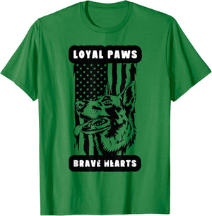 K9 Veteran Military Working Dog USA US Flag K9 Veterans Day T-Shirt - T-Shirt | Irish Green
