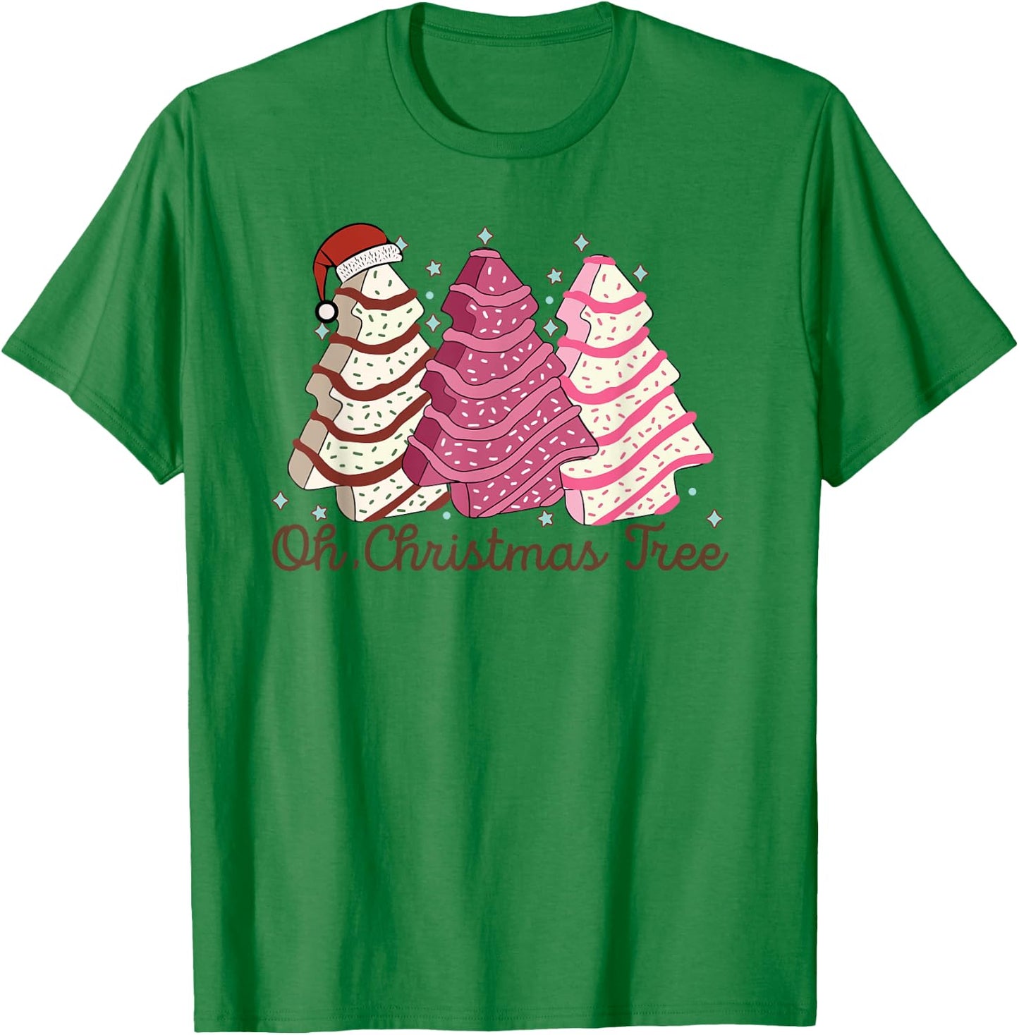 Oh Christmas Tree Cakes Funny Christmas Snack Cake Men Women T-Shirt - T-Shirt | Irish Green