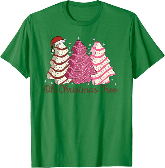 Oh Christmas Tree Cakes Funny Christmas Snack Cake Men Women T-Shirt - T-Shirt | Irish Green