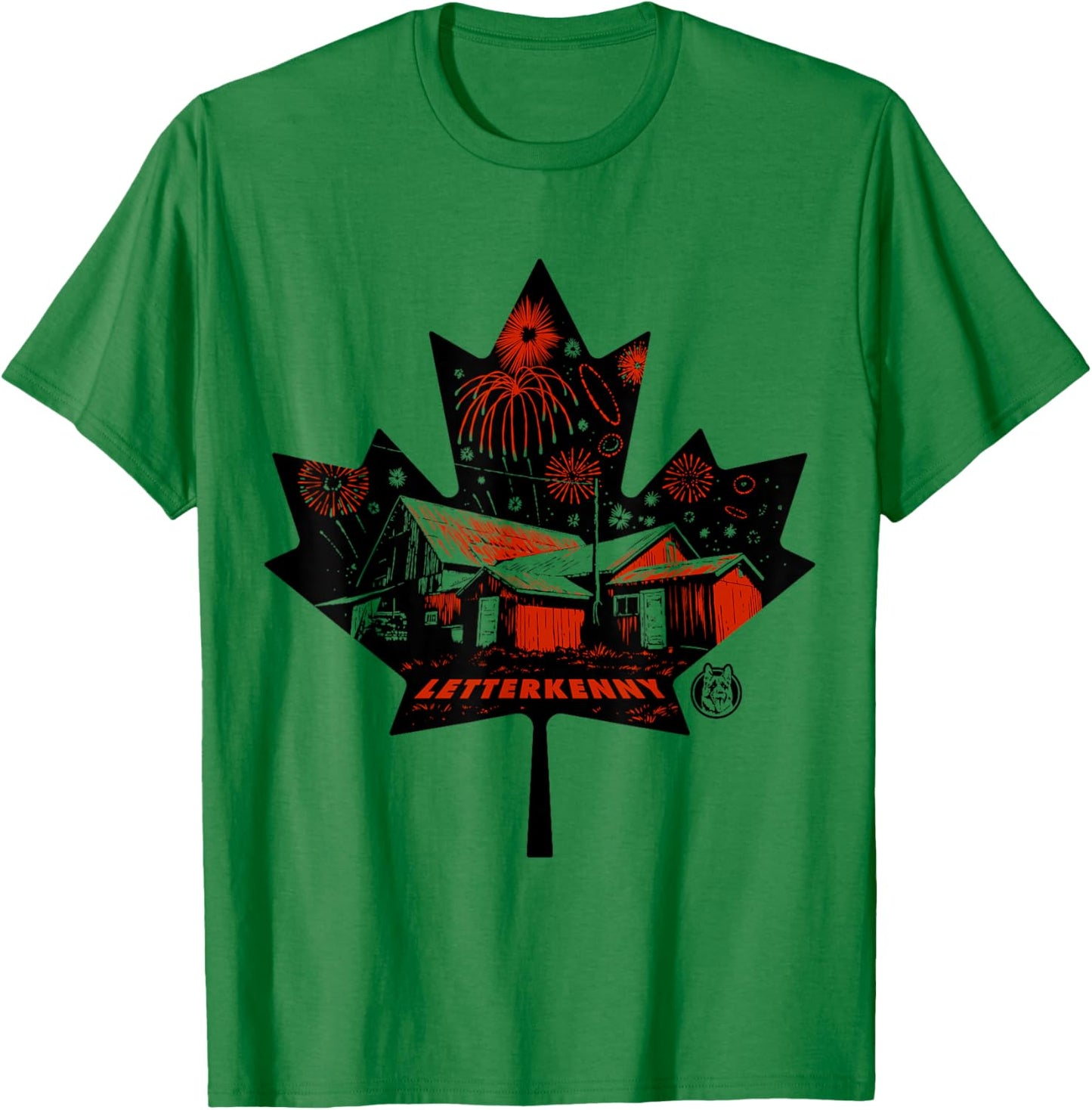 Letterkenny Fireworks Canada T-Shirt - T-Shirt | Irish Green