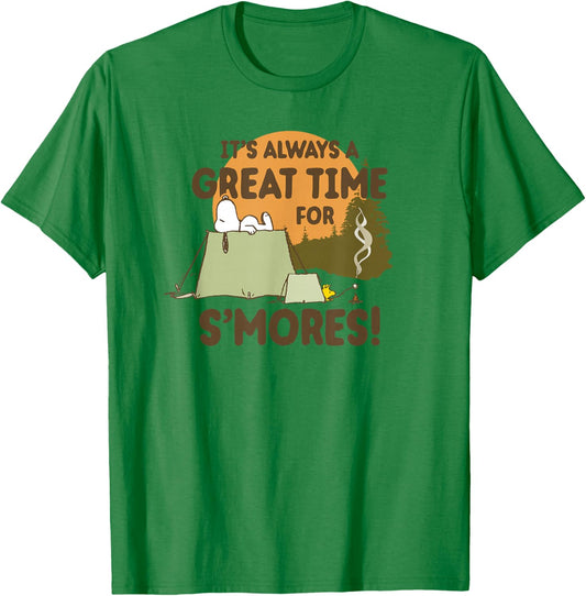 Peanuts - Smores Snoopy Woodstock T-Shirt - T-Shirt | Irish Green