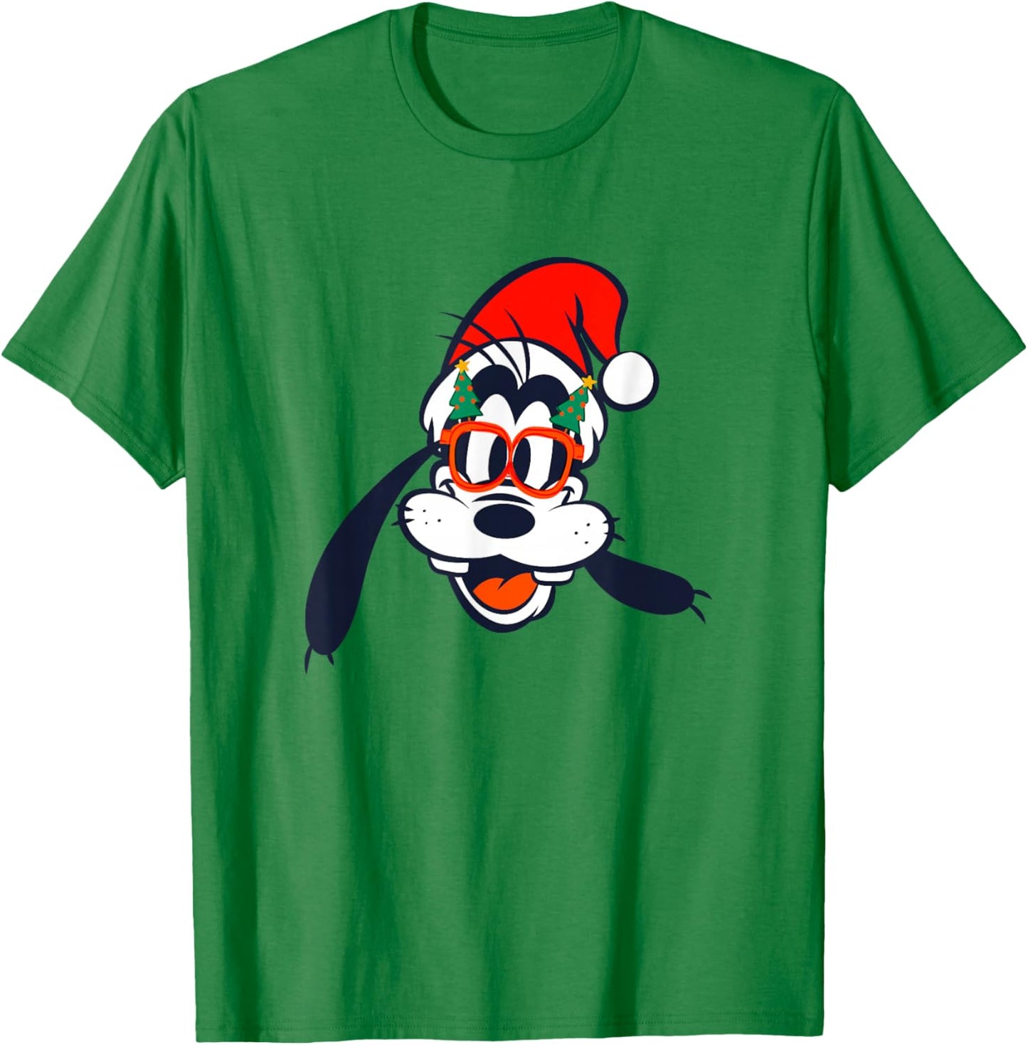 Disney Mickey and Friends Christmas Goofy Santa Claus Face T-Shirt - T-Shirt | Irish Green
