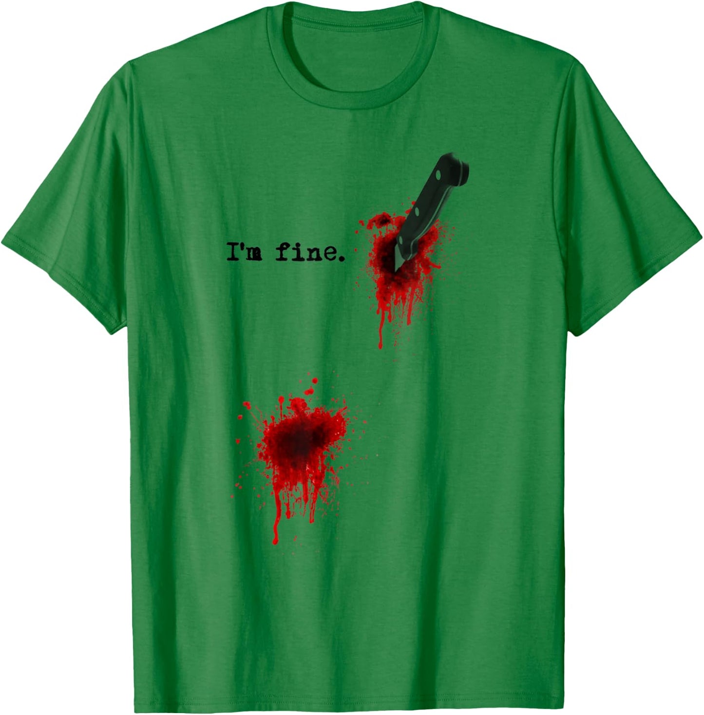 I'm Fine Graphic Sarcastic Movie Humor Zombie Halloween T-Shirt - T-Shirt | Irish Green