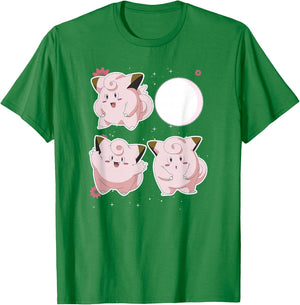Pokémon Clefairy Moonlight Dance Cute Friends T-Shirt - T-Shirt | Irish Green