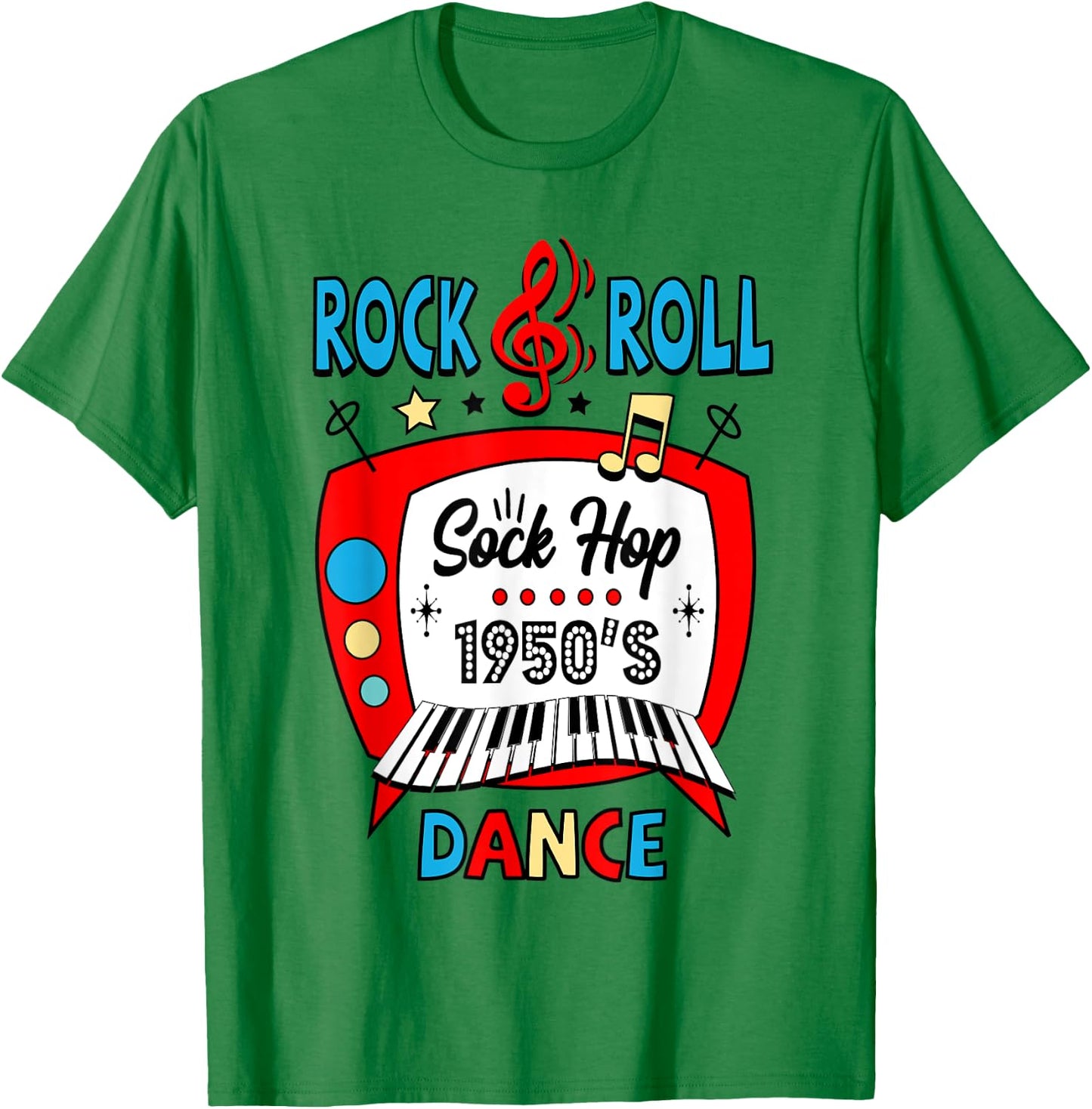50s Rockabilly Vintage 1950s Clothing Men Sock Hop T-Shirt - T-Shirt | Irish Green