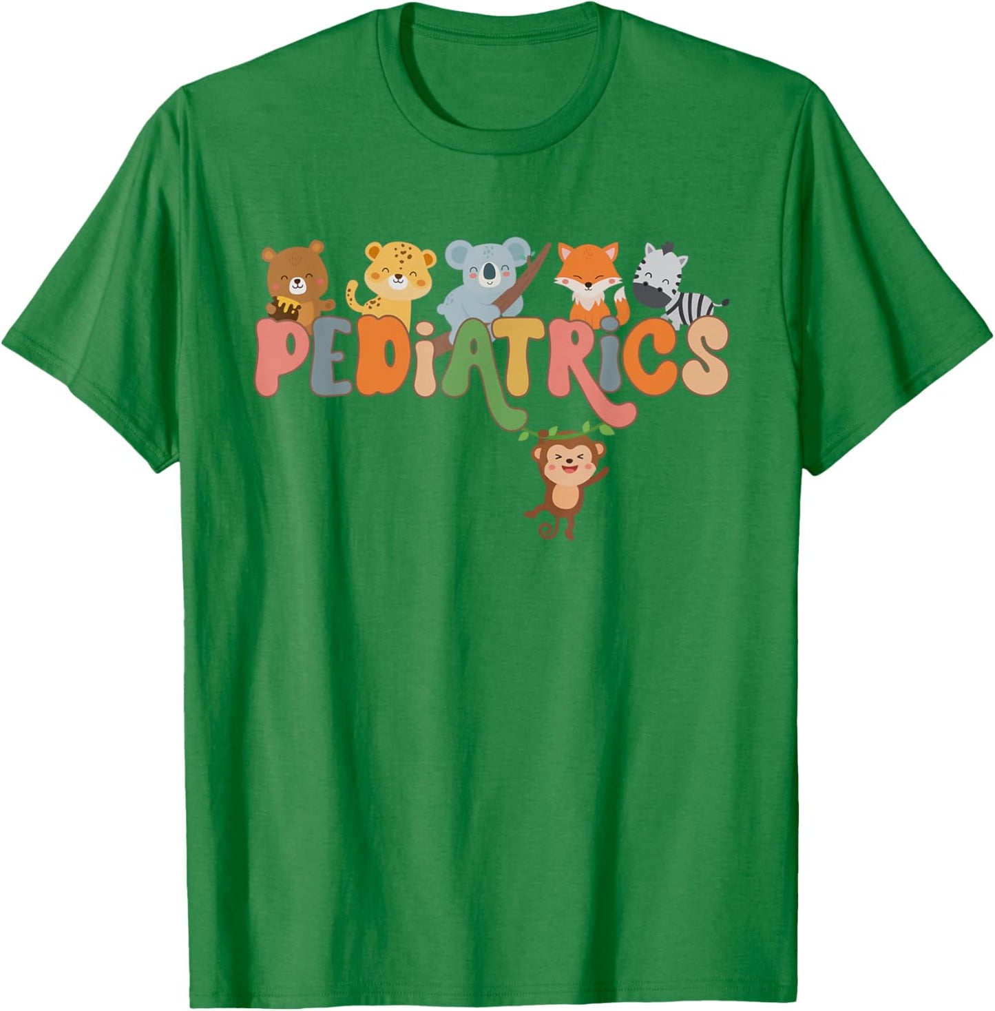 Pediatric Nurse Animals Peds Nurse Crew School Nurse Week T-Shirt - T-Shirt | Irish Green
