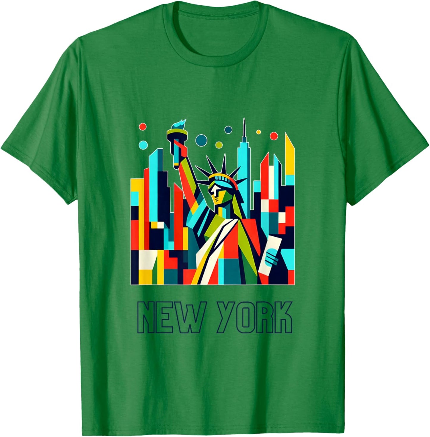 New York City Skylines NYC Freiheitsstatue Souvenir T-Shirt - T-Shirt | Irish Green