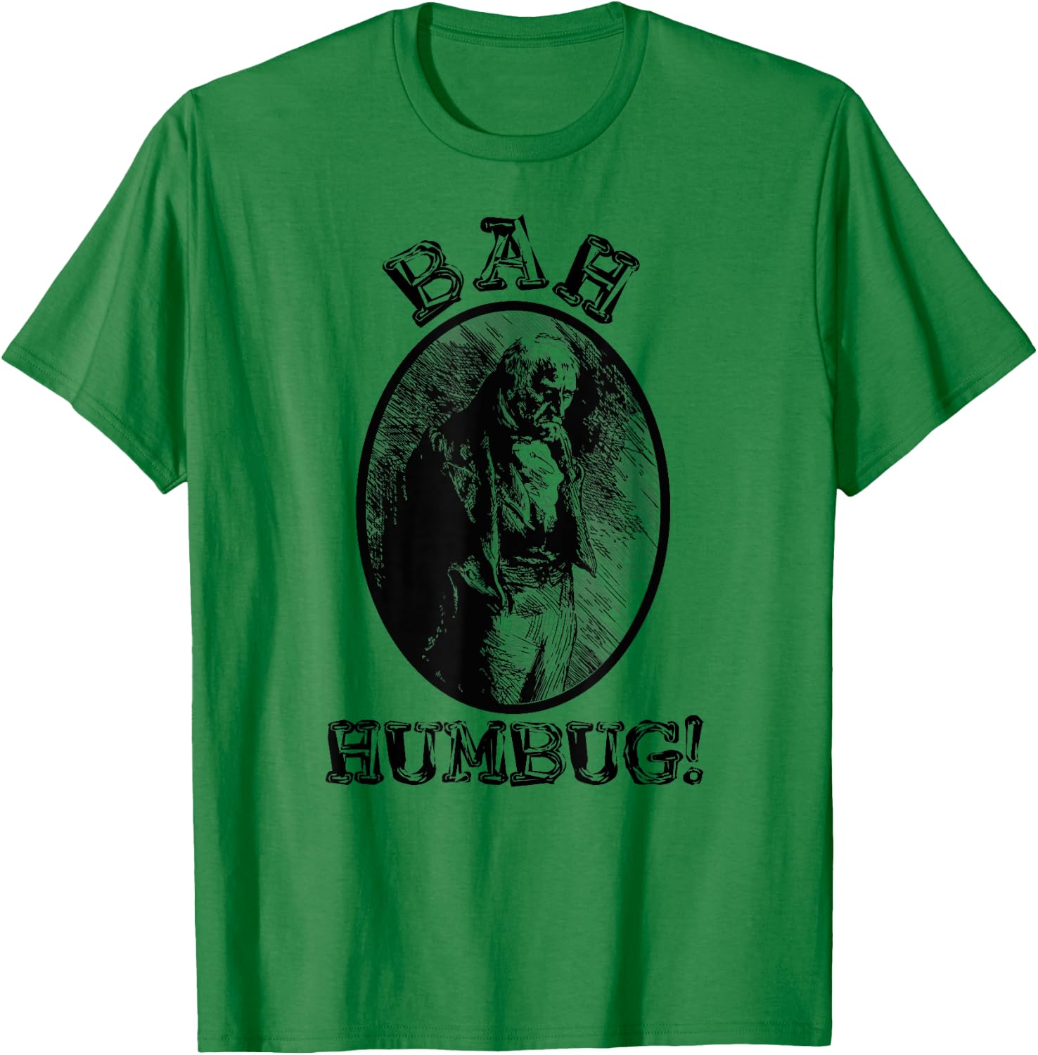 Charles Dickens Vintage Scrooge A Christmas Carol Book Art T-Shirt - T-Shirt | Irish Green