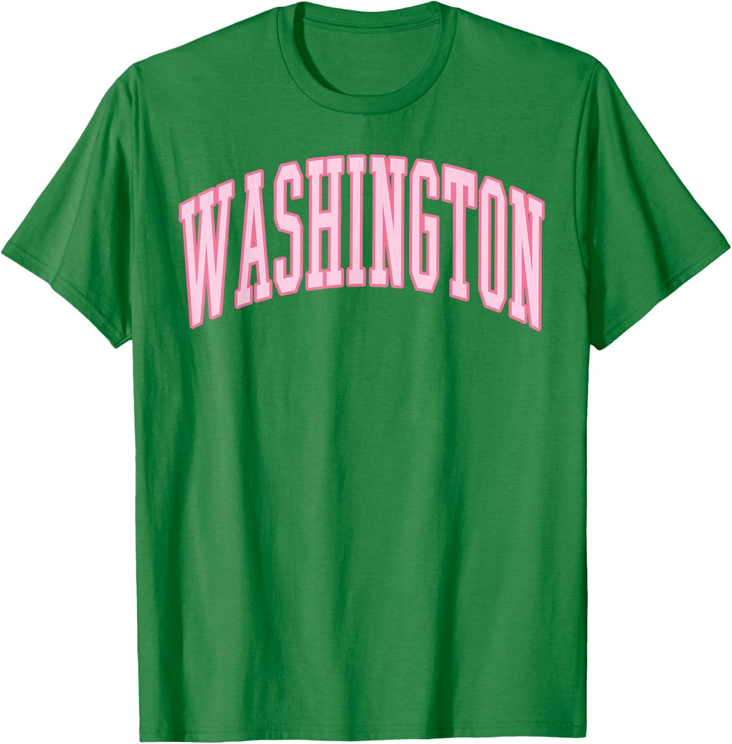 Washington Vintage Preppy Varsity Pink Sports T-Shirt - T-Shirt | Irish Green