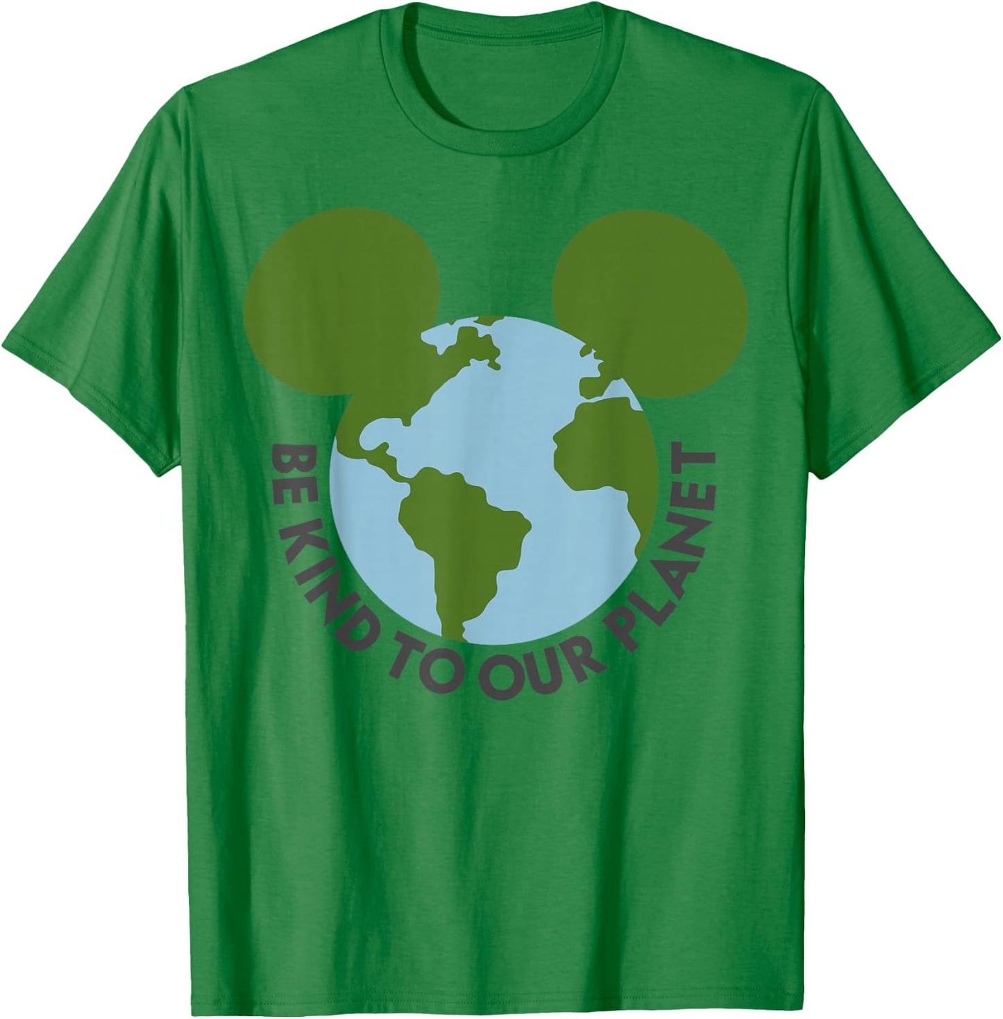 Disney Mickey & Friends Mickey Be Kind To Our Planet Globe T-Shirt - T-Shirt | Irish Green