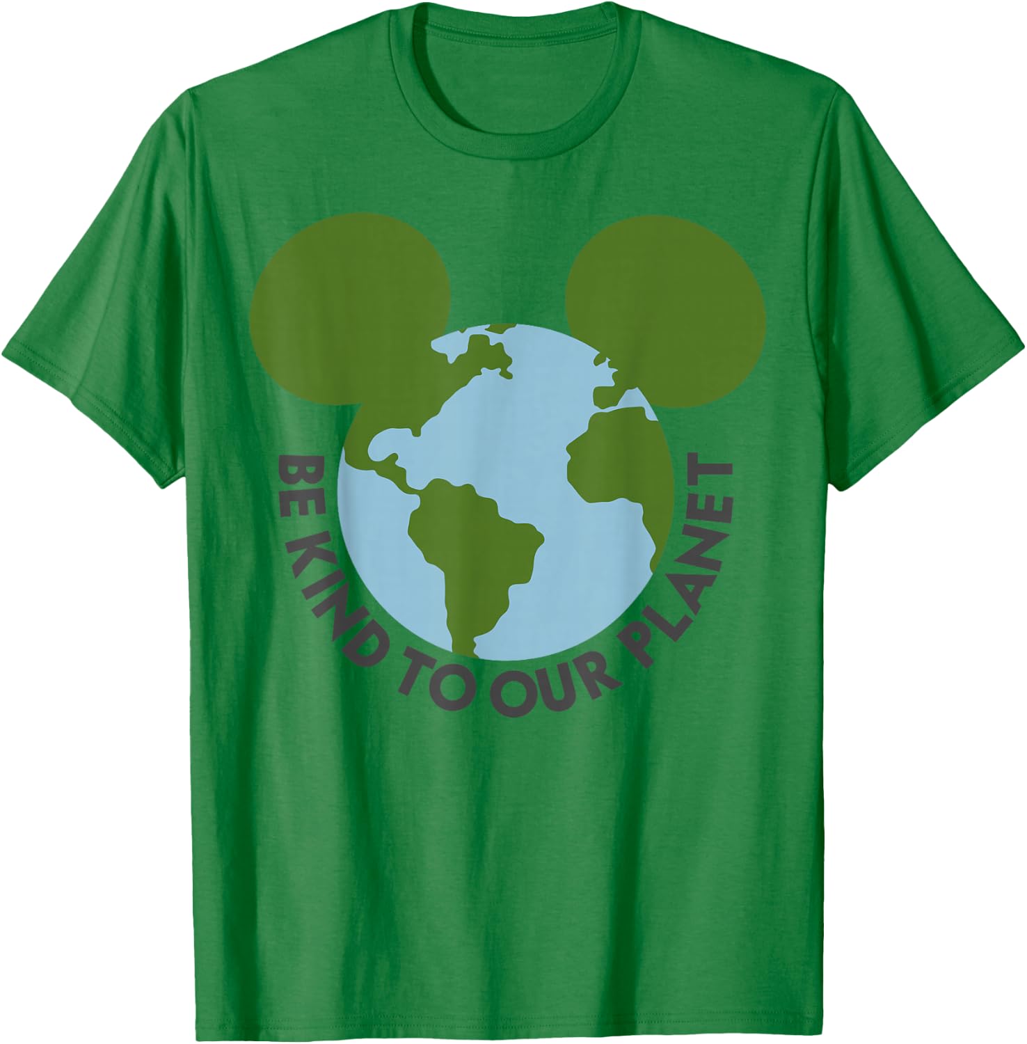 Disney Mickey & Friends Mickey Be Kind To Our Planet Globe T-Shirt - T-Shirt | Irish Green