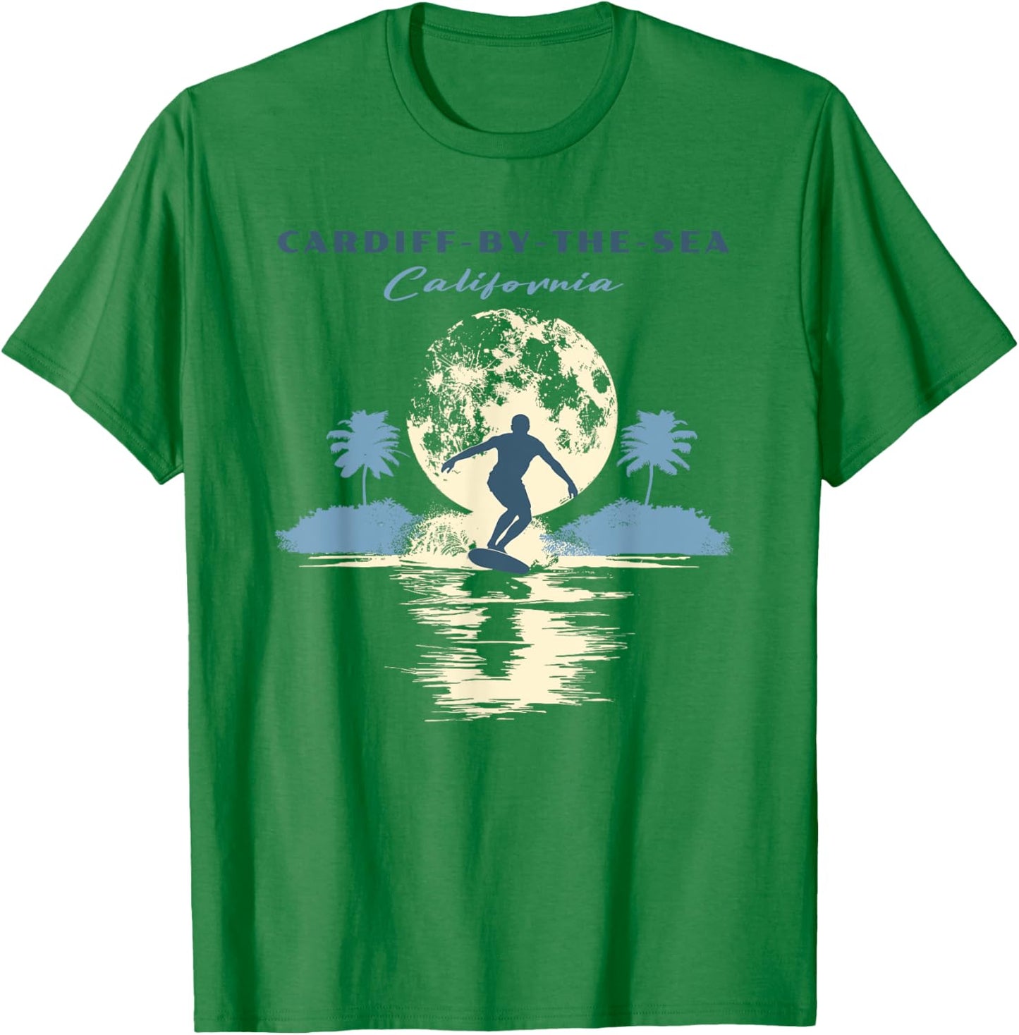 Cardiff-by-the-Sea Beach Retro Vintage Surf Women Kids T-Shirt - T-Shirt | Irish Green