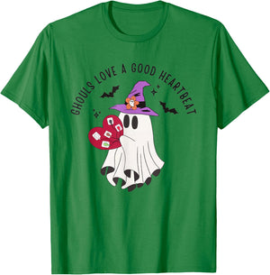 Cardiologist Halloween Cardiology Nurse Telemetry Nurse Ekg T-Shirt - T-Shirt | Irish Green