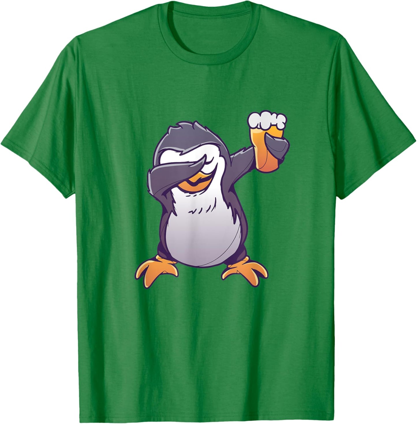Penguin Dabbing and Drinking Beer T-Shirt - T-Shirt | Irish Green