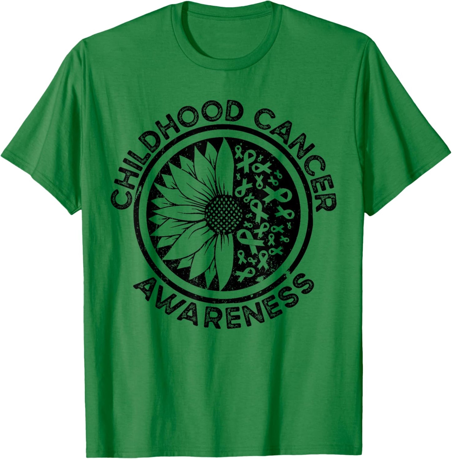 Sunflower Childhood Cancer Awareness T-Shirt - T-Shirt | Irish Green
