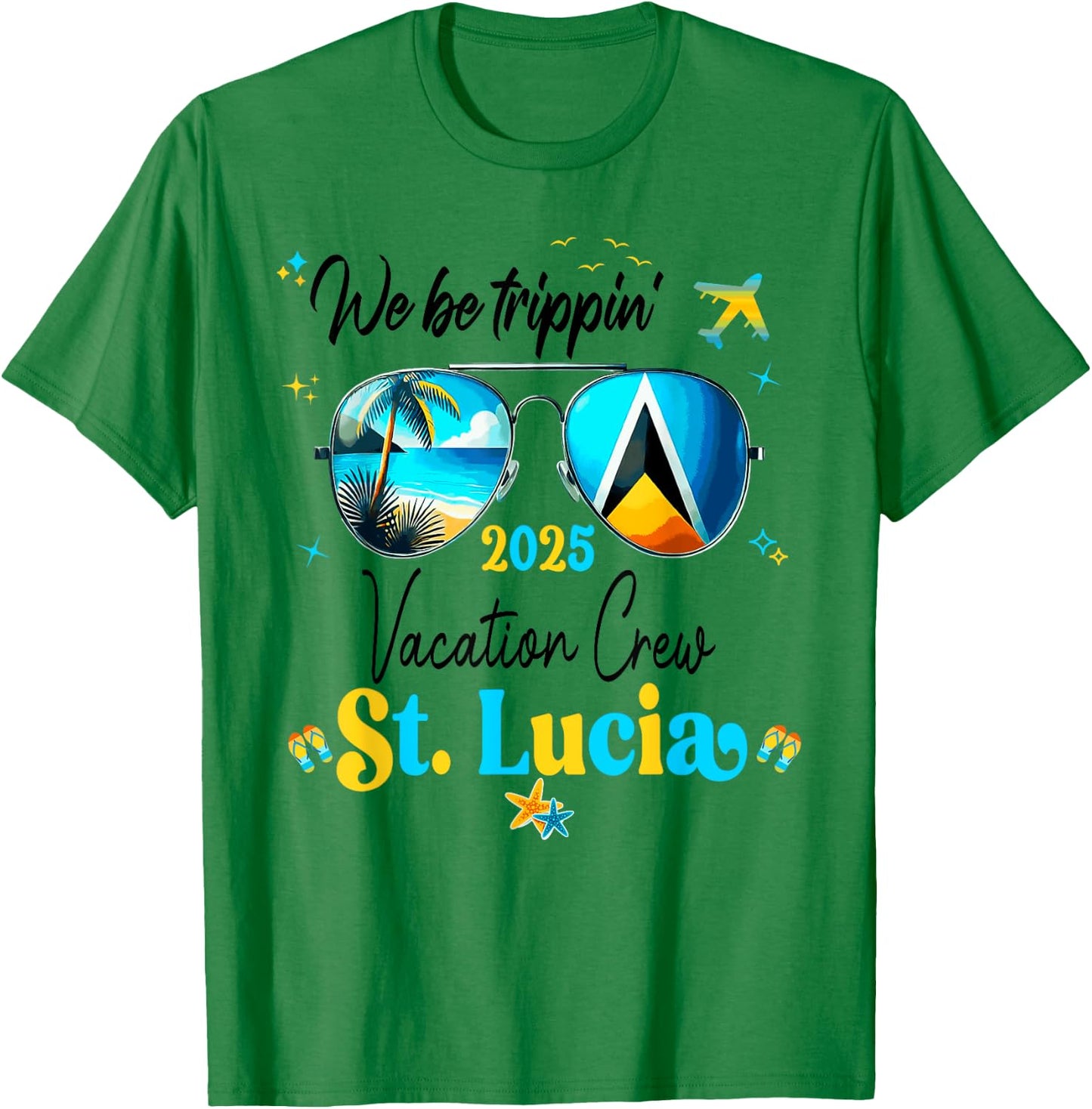 St. Lucia Vacation Trip 2025 Outfit T-Shirt - T-Shirt | Irish Green